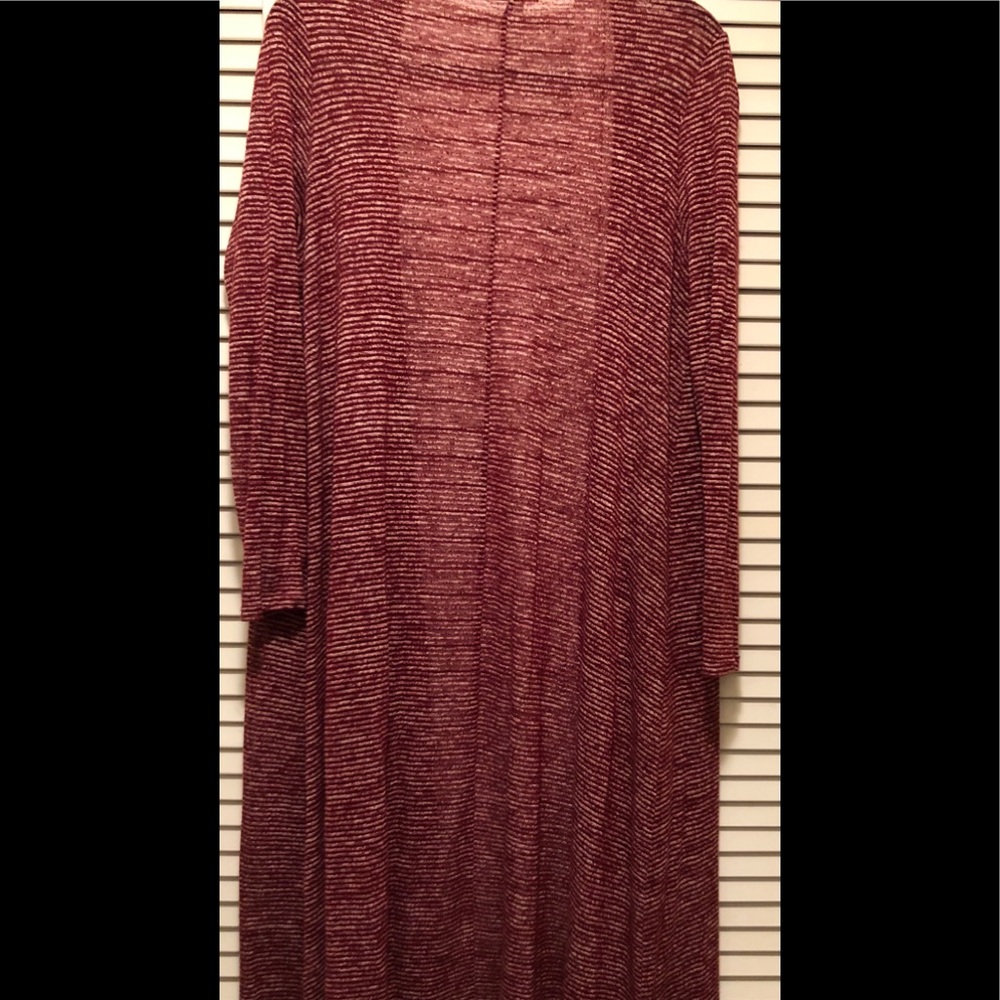 LulaRoe Medium Red Sarah Cardigan EUC